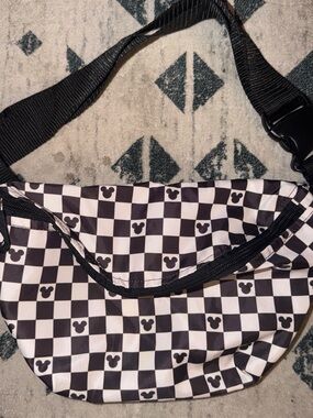 Checkerboard Mickey Pattern Black & White Fanny Pack